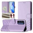 For Samsung Galaxy A16 Honeycomb Embossing RFID Leather Phone Case(Light Purple) - 1