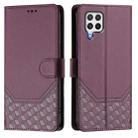 For Samsung Galaxy A22 4G Honeycomb Embossing RFID Leather Phone Case(Violet) - 2