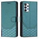 For Samsung Galaxy A23 5G / 4G / M23 5G Honeycomb Embossing RFID Leather Phone Case(Peacock Green) - 2