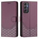 For Samsung Galaxy A24 4G Global Honeycomb Embossing RFID Leather Phone Case(Violet) - 2