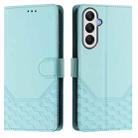 For Samsung Galaxy A25 5G Global Honeycomb Embossing RFID Leather Phone Case(Mint Green) - 2