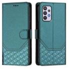 For Samsung Galaxy A32 5G / M32 5G Honeycomb Embossing RFID Leather Phone Case(Peacock Green) - 2