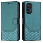 For Samsung Galaxy A33 5G Honeycomb Embossing RFID Leather Phone Case(Peacock Green) - 2