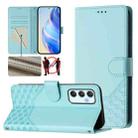 For Samsung Galaxy A35 5G Honeycomb Embossing RFID Leather Phone Case(Mint Green) - 1