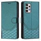 For Samsung Galaxy A52 5G / 4G / A52s Honeycomb Embossing RFID Leather Phone Case(Peacock Green) - 2
