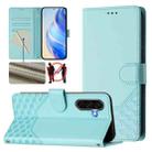 For Samsung Galaxy A36 Honeycomb Embossing RFID Leather Phone Case(Mint Green) - 1