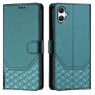 For Samsung Galaxy A07 4G Honeycomb Embossing RFID Leather Phone Case(Peacock Green) - 2