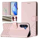 For Samsung Galaxy A17 4G Honeycomb Embossing RFID Leather Phone Case(Pink) - 1