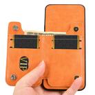 For iPhone 16 Pro Max Cow Pattern Sewing Card Bag Phone Case(Orange) - 3