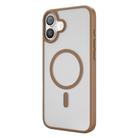 For iPhone 16 Plus TGVIS GRACE Series MagSafe Frosted Translucent Phone Case(Brown) - 1