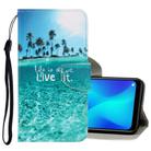 For OPPO A1k 3D Colored Drawing Horizontal Flip PU Leather Case with Holder & Card Slots & Wallet(Coconut Tree) - 1