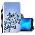 For OPPO A3s 3D Colored Drawing Horizontal Flip PU Leather Case with Holder & Card Slots & Wallet(Multiple Butterflies) - 1