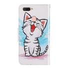 For OPPO A7 / A5s 3D Colored Drawing Horizontal Flip PU Leather Case with Holder & Card Slots & Wallet(Red Mouth Cat) - 3