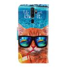 For OPPO A9(2020) / A5(2020) 3D Colored Drawing Horizontal Flip PU Leather Case with Holder & Card Slots & Wallet(Underwater Cat) - 3