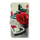 For OPPO A9(2020) / A5(2020) 3D Colored Drawing Horizontal Flip PU Leather Case with Holder & Card Slots & Wallet(Red Rose) - 3