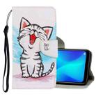 For OPPO F11 Pro 3D Colored Drawing Horizontal Flip PU Leather Case with Holder & Card Slots & Wallet(Red Mouth Cat) - 1