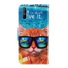 For OPPO Realme C3 3D Colored Drawing Horizontal Flip PU Leather Case with Holder & Card Slots & Wallet(Underwater Cat) - 3