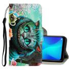 For OPPO Realme C11 3D Colored Drawing Horizontal Flip PU Leather Case with Holder & Card Slots & Wallet(Green Eyes) - 1