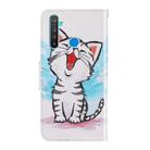 For OPPO Realme 5 Pro 3D Colored Drawing Horizontal Flip PU Leather Case with Holder & Card Slots & Wallet(Red Mouth Cat) - 3