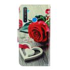 For OPPO Realme 5 / 5i / 6i 3D Colored Drawing Horizontal Flip PU Leather Case with Holder & Card Slots & Wallet(Red Rose) - 3