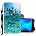 For OPPO Realme 5 / 5i / 6i 3D Colored Drawing Horizontal Flip PU Leather Case with Holder & Card Slots & Wallet(Blue Coconut Grove) - 1