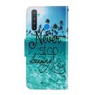 For OPPO Realme 5 / 5i / 6i 3D Colored Drawing Horizontal Flip PU Leather Case with Holder & Card Slots & Wallet(Blue Coconut Grove) - 3