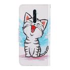 For OPPO Reno 2F 3D Colored Drawing Horizontal Flip PU Leather Case with Holder & Card Slots & Wallet(Red Mouth Cat) - 3