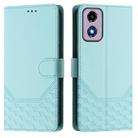 For Motorola Moto E14 4G / G24 4G Honeycomb Embossing RFID Leather Phone Case(Mint Green) - 2