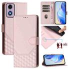 For Motorola Moto E14 4G / G24 4G Honeycomb Embossing RFID Leather Phone Case(Pink) - 1