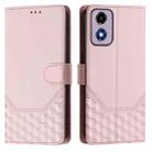 For Motorola Moto E14 4G / G24 4G Honeycomb Embossing RFID Leather Phone Case(Pink) - 2