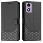 For Motorola Moto E14 4G / G24 4G Honeycomb Embossing RFID Leather Phone Case(Black) - 2