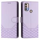 For Motorola Moto E40 / E30 / E20 Honeycomb Embossing RFID Leather Phone Case(Light Purple) - 2