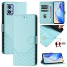 For Motorola Moto E22 4G / E22i 4G Honeycomb Embossing RFID Leather Phone Case(Mint Green) - 1