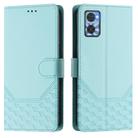 For Motorola Moto E22 4G / E22i 4G Honeycomb Embossing RFID Leather Phone Case(Mint Green) - 2