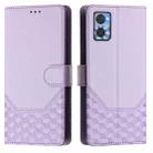 For Motorola Moto E22 4G / E22i 4G Honeycomb Embossing RFID Leather Phone Case(Light Purple) - 2