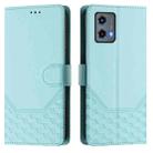 For Motorola Moto G 5G 2023 Honeycomb Embossing RFID Leather Phone Case(Mint Green) - 2