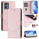 For Motorola Moto G 5G 2023 Honeycomb Embossing RFID Leather Phone Case(Pink) - 1