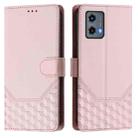 For Motorola Moto G 5G 2023 Honeycomb Embossing RFID Leather Phone Case(Pink) - 2