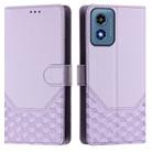 For Motorola Moto G Play 4G 2024 Oversea Honeycomb Embossing RFID Leather Phone Case(Light Purple) - 2