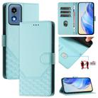 For Motorola Moto G Play 5G 2024 Oversea Honeycomb Embossing RFID Leather Phone Case(Mint Green) - 1