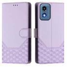 For Motorola Moto G Play 5G 2024 Oversea Honeycomb Embossing RFID Leather Phone Case(Light Purple) - 2