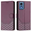 For Motorola Moto G Play 5G 2024 Oversea Honeycomb Embossing RFID Leather Phone Case(Violet) - 2