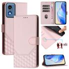 For Motorola Moto G 5G 2024 Oversea Honeycomb Embossing RFID Leather Phone Case(Pink) - 1