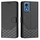 For Motorola Moto G 5G 2024 Oversea Honeycomb Embossing RFID Leather Phone Case(Black) - 2