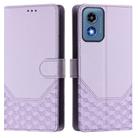 For Motorola Moto G 5G 2024 Oversea Honeycomb Embossing RFID Leather Phone Case(Light Purple) - 2