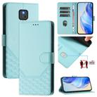 For Motorola Moto G Play 2021 Honeycomb Embossing RFID Leather Phone Case(Mint Green) - 1