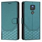 For Motorola Moto G Play 2021 Honeycomb Embossing RFID Leather Phone Case(Peacock Green) - 2