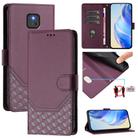 For Motorola Moto G Play 2021 Honeycomb Embossing RFID Leather Phone Case(Violet) - 1