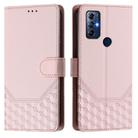 For Motorola Moto G Play 2022 Honeycomb Embossing RFID Leather Phone Case(Pink) - 2