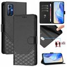 For Motorola Moto G Play 2022 Honeycomb Embossing RFID Leather Phone Case(Black) - 1